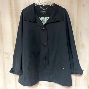 Ellen Tracy Black Cotton Blend Button Jacket Sz 3X